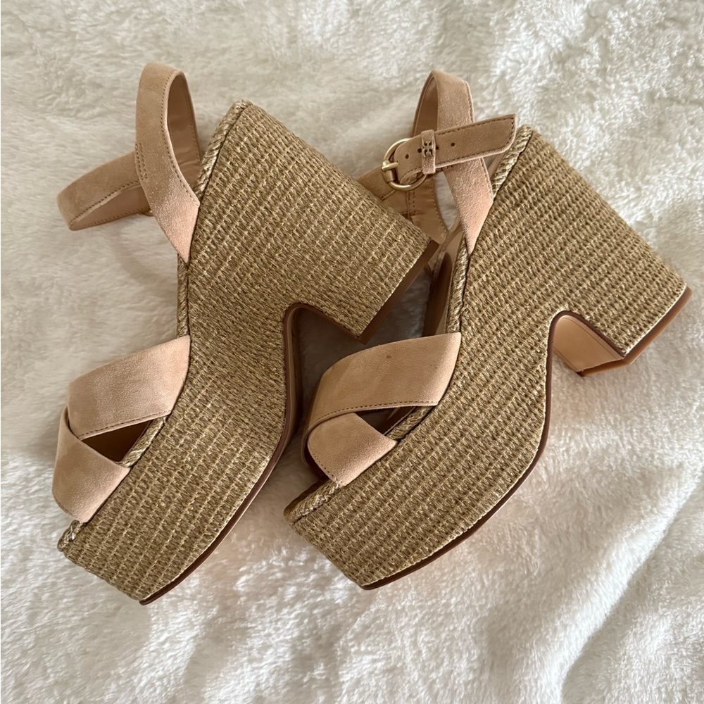 Sam Edelman Beige Wedges with Ankle Strap - Picture 6 of 6